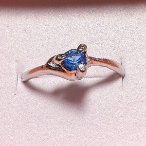 Rhinestone silver plated ring